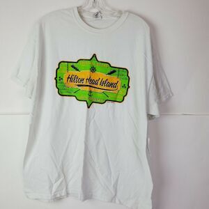Hilton Head Island Men's XL Cotton Crew Neck T-Shirt Blue‎